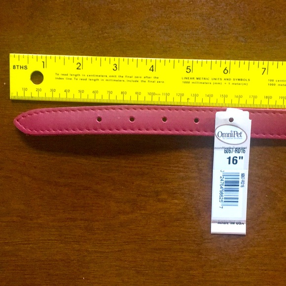NWT Red Leather 16” dog collar. - Picture 3 of 5